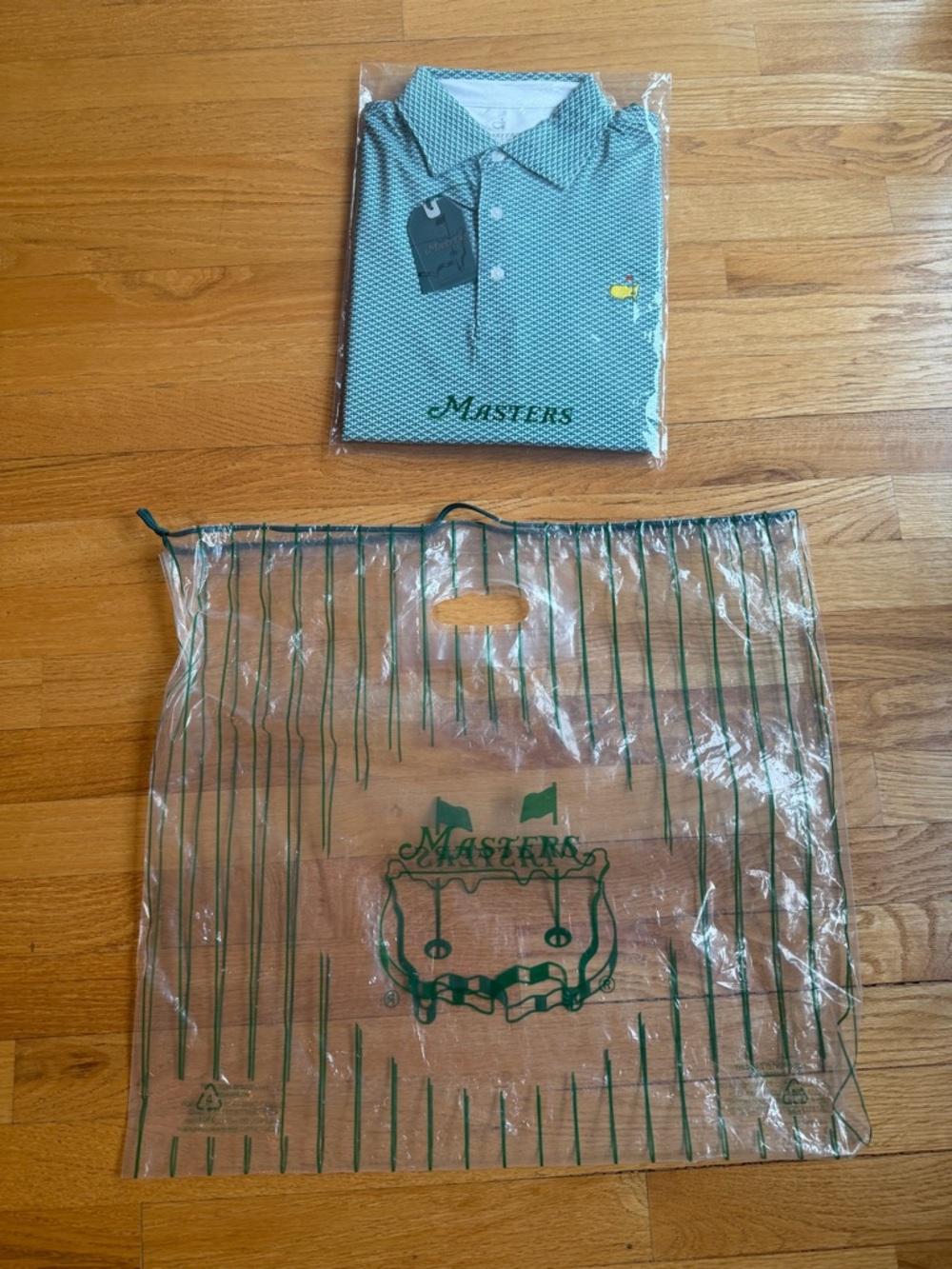 Augusta National Masters Tech Polo Green Umbrella Pattern Mens Size M 2026